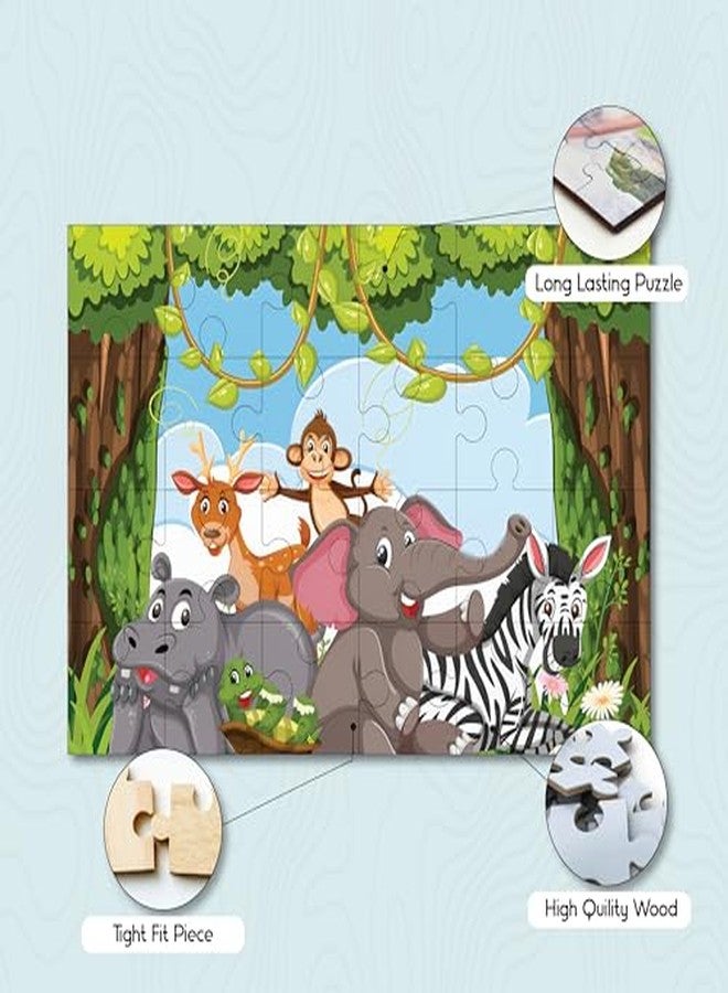Khilonewale 8x12 Inch Jungle Animals Jigsaw Puzzle for Kids 3+ Years - Colorful Educational Animal Puzzle, Preschool Learning Toy, Toddler Floor Puzzle for Boys and Girls (Jungle Tree Pals) - Image 5